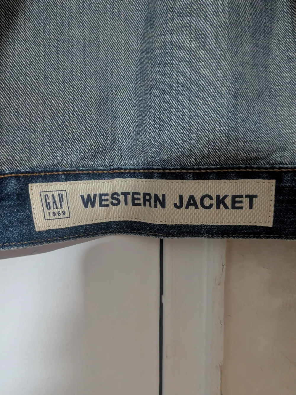 GAP Japanese Selvedge Denim Jacket in Light and Dark Blue